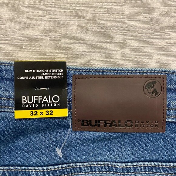 Buffalo David Bitton Jack Jeans Mens 32 x 32 Slim Fit Straight Medium Wash Denim - Picture 4 of 12